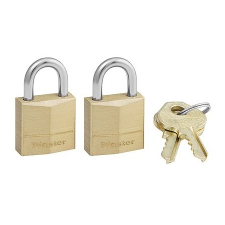 Master Lock 2PK Solid BRS Padlock 120-T